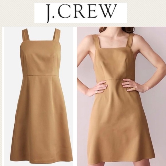NWT J. Crew A-line Gramercy Twill Square Neck Dress - Picture 3 of 16